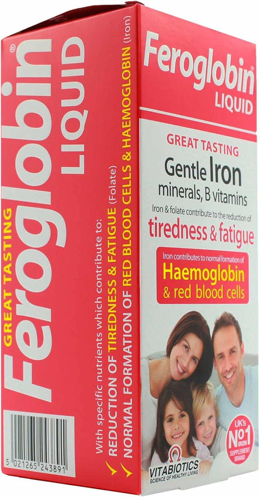 2 Pack of Vitabiotics Original Feroglobin Liquid 200ml - Iron Supplement for Energy and Immune Support