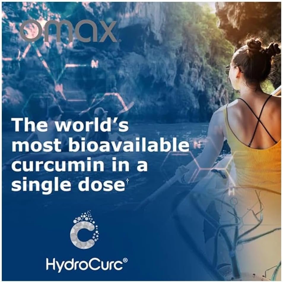 2 Pack Omax3 HydroCurc Turmeric Curcumin Softgels with Bioavailable MCT Oil Nanoparticle for Joint Health - 120 Softgels