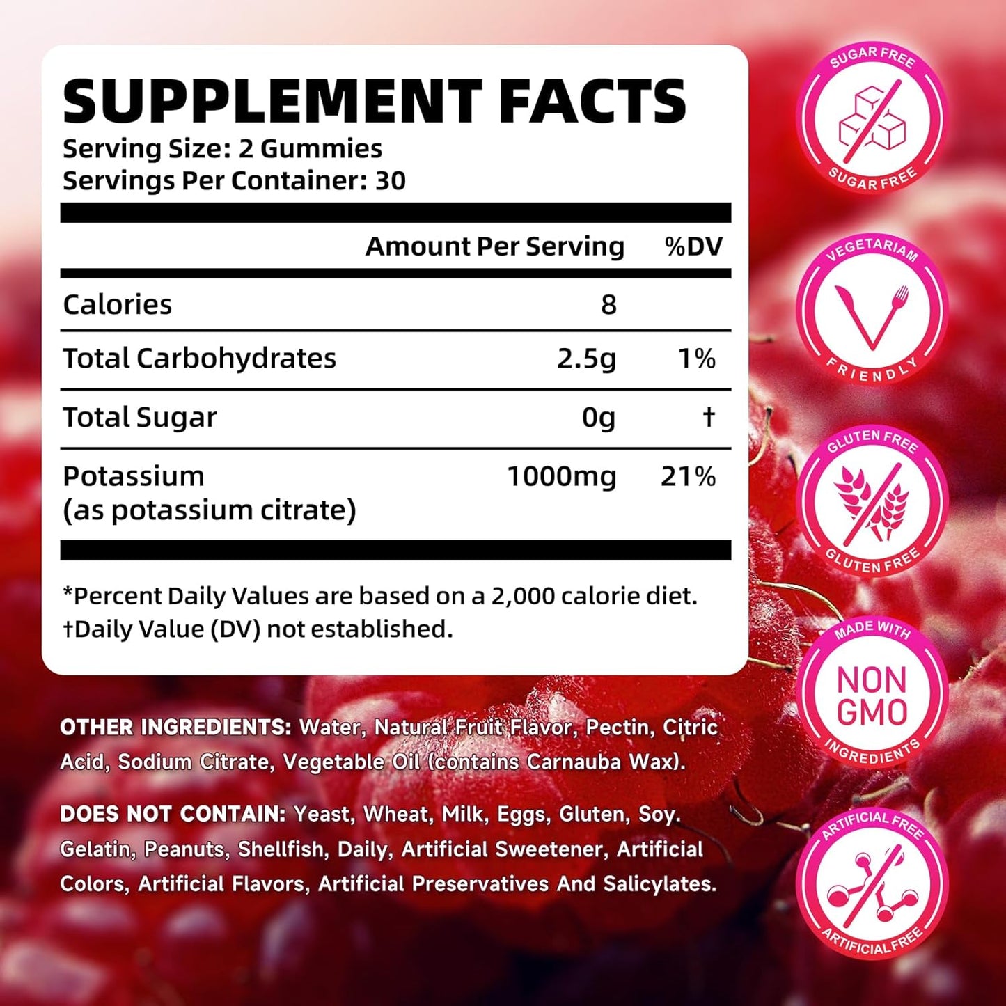 2 Pack Potassium Citrate Gummies 1000mg for Leg Cramps & Muscle Health - 120 Count - Adults Women & Men Supplement