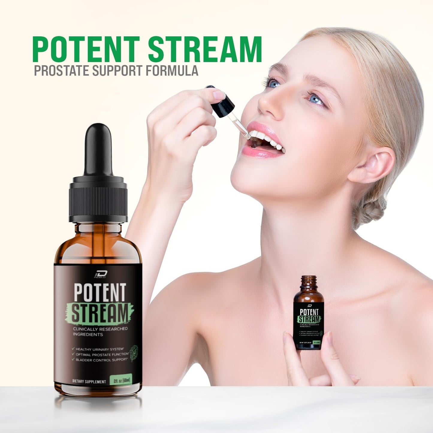 2 Pack Potent Stream Drops for Prostate & Bladder Health - Maximum Strength Supplement for Urinary Issues - New 2024 Formulation, 2 Month Supply
