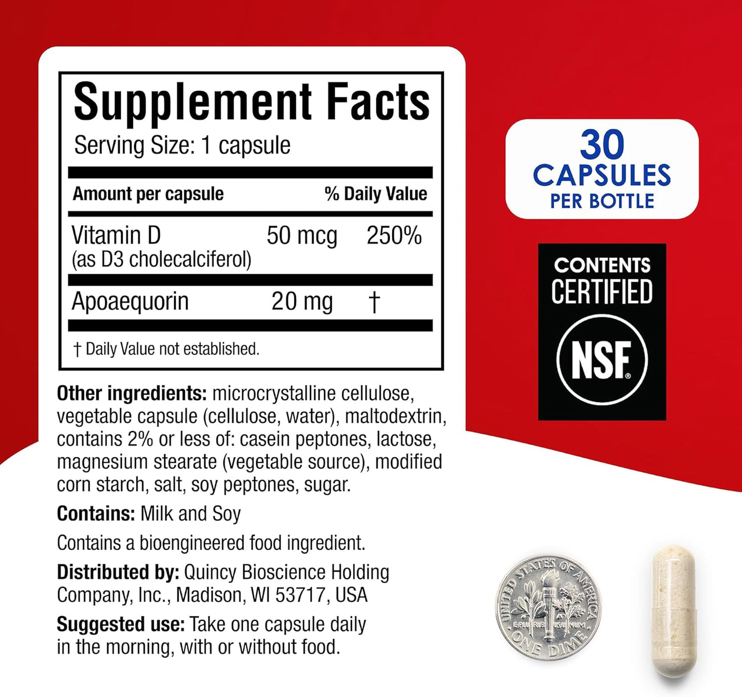 2-Pack Prevagen Extra Strength 20mg Capsules with Apoaequorin, Vitamin D, and 7-Day Pill Minder