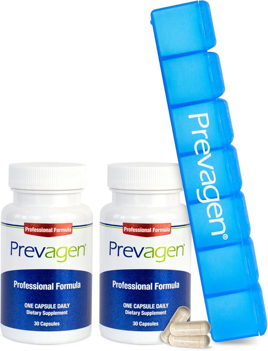 2-Pack Prevagen Professional Formula 40mg Capsules with Apoaequorin & Vitamin D + 7-Day Pill Minder
