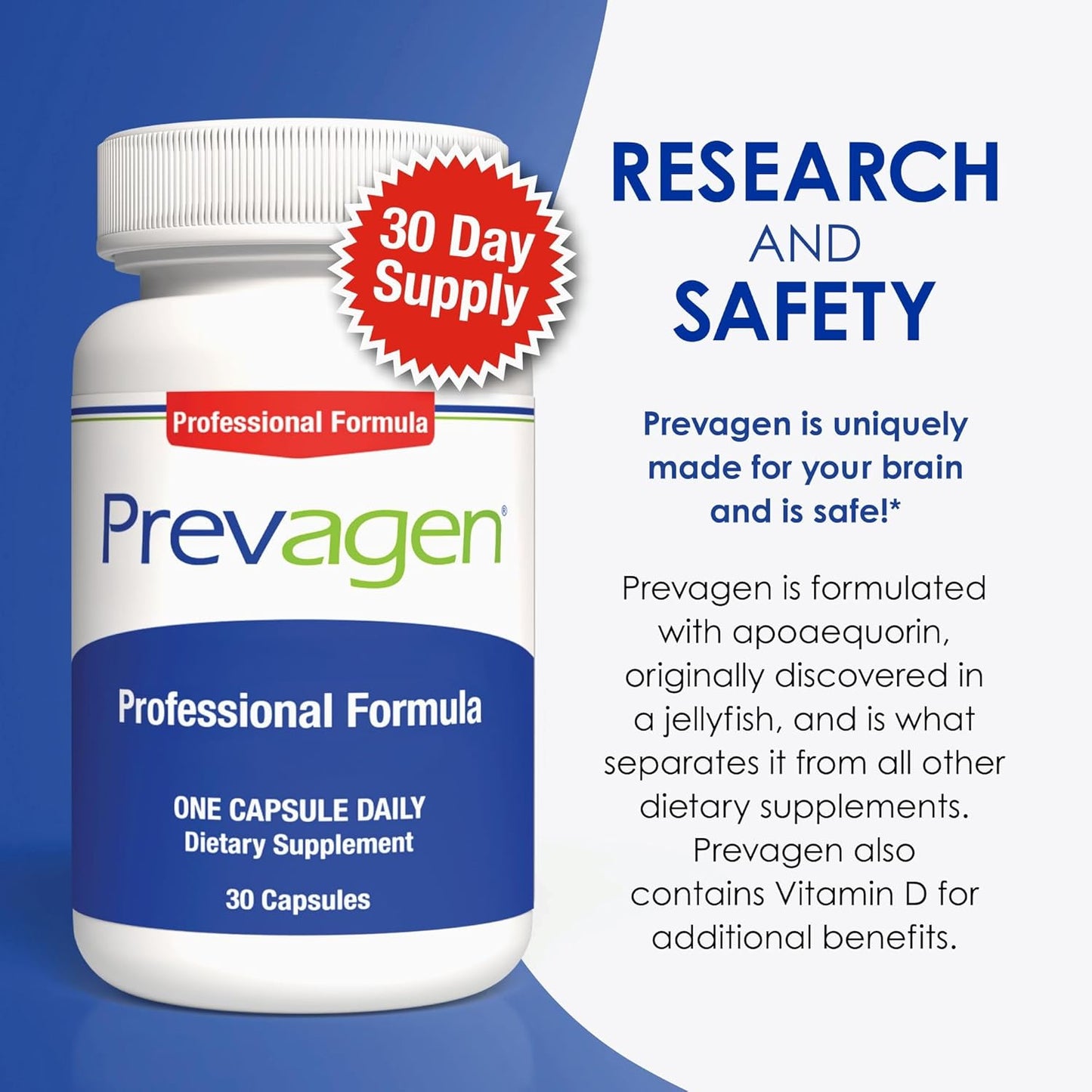 2-Pack Prevagen Professional Formula 40mg Capsules with Apoaequorin & Vitamin D + 7-Day Pill Minder