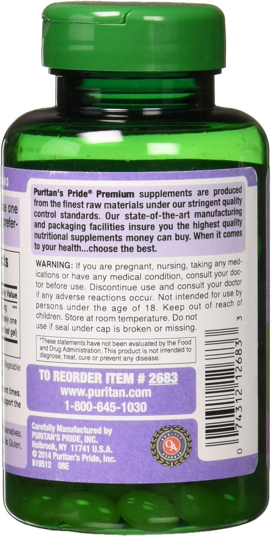 2-Pack Puritan's Pride Aloe Vera Extract Softgels, 25mg (5000mg Equivalent), 200 Count
