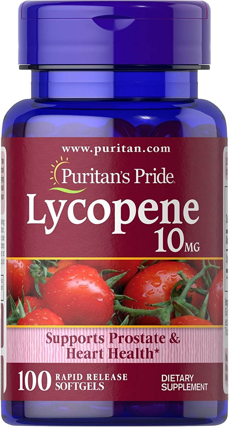 2-Pack Puritan's Pride Lycopene Softgels 10mg for Prostate & Heart Health - 100 Count