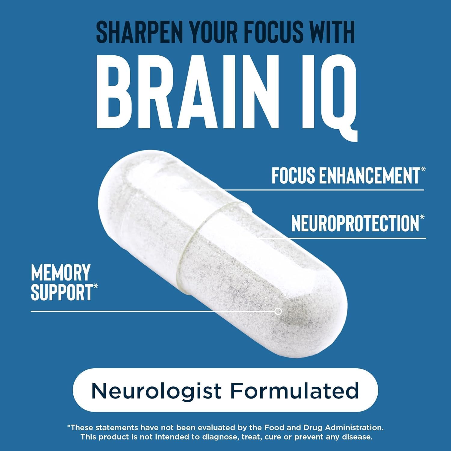 2-Pack Relaxium BrainIQ Nootropic Supplements for Memory, Focus, and Brain Health with Lion's Mane & Coffee Extract
