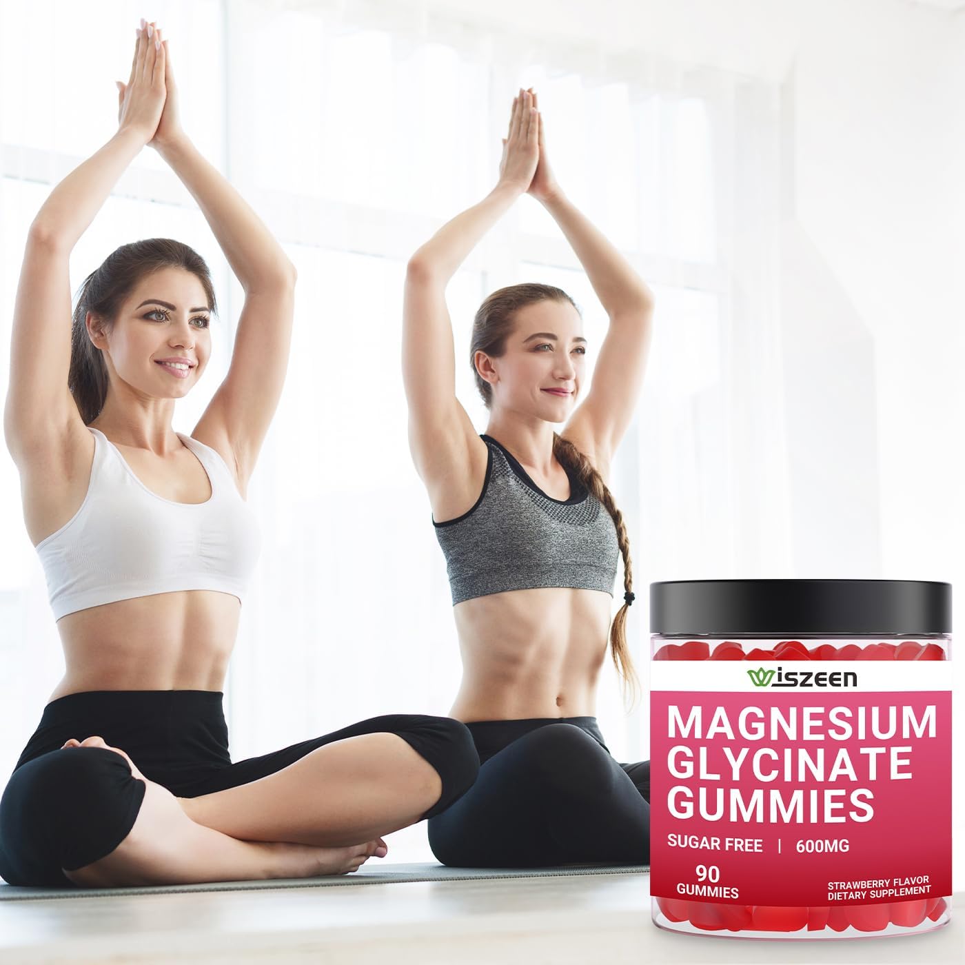 2 Pack Sugar-Free Magnesium Glycinate Gummies with Potassium & Threonate - 400mg Magnesium Supplement for Adults