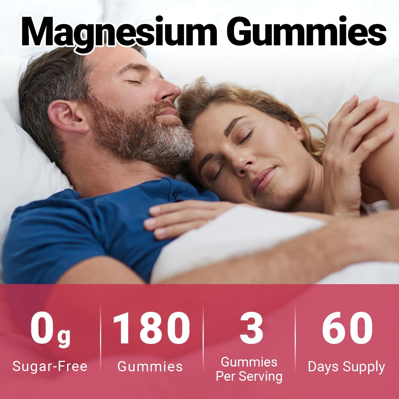 2 Pack Sugar-Free Magnesium Glycinate Gummies with Potassium & Threonate - 400mg Magnesium Supplement for Adults