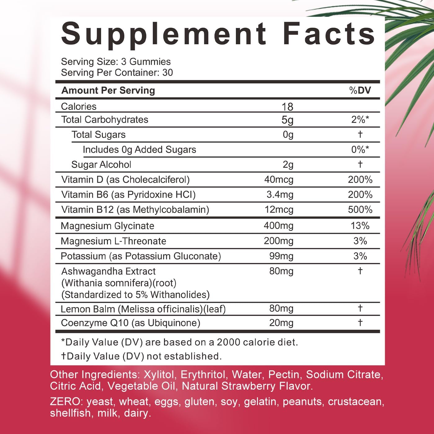 2 Pack Sugar-Free Magnesium Glycinate Gummies with Potassium & Threonate - 400mg Magnesium Supplement for Adults