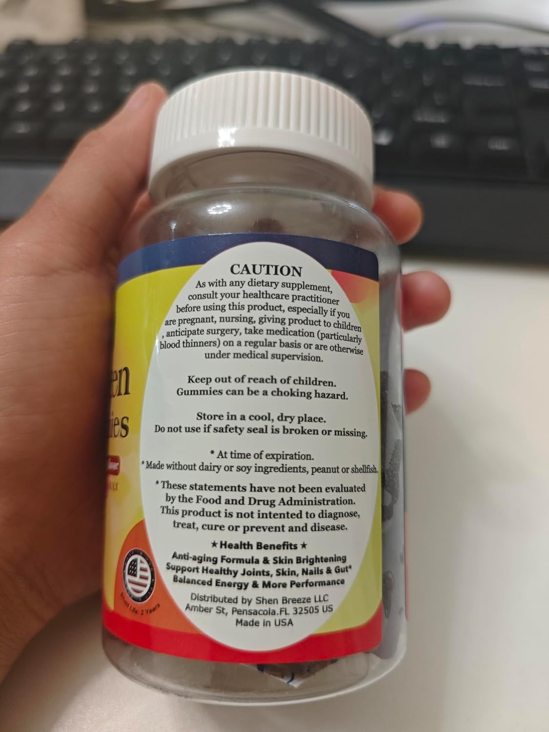 2 Pack Sugar-Free Multi Collagen Peptides Gummies with Biotin, Hyaluronic Acid, and Vitamins for Skin, Hair, Nails, and Joints - Strawberry Flavor