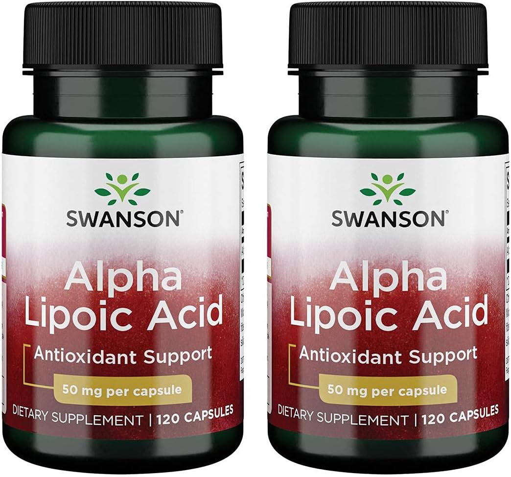 2 Pack Swanson Alpha Lipoic Acid 50mg 120 Capsules - Antioxidant Support & Energy Boost