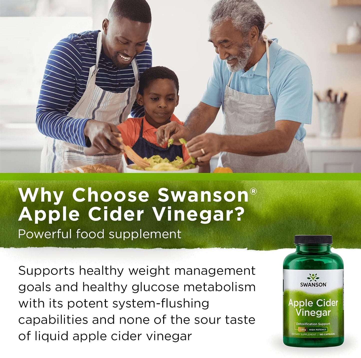 2-Pack Swanson Apple Cider Vinegar Capsules for Weight Loss & Digestive Health - 180 Capsules, 625mg - Supports Metabolism & Glucose Profile