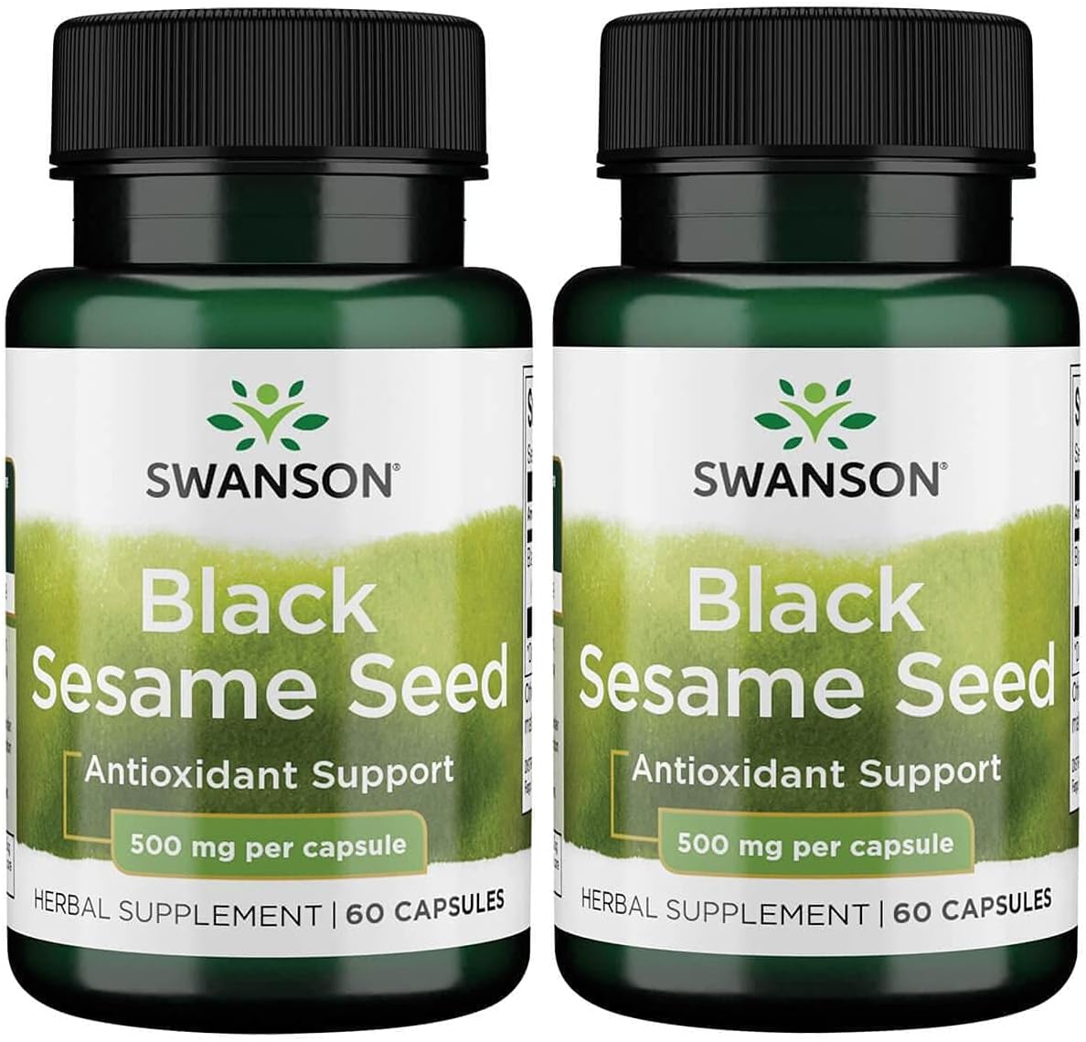 2-Pack Swanson Full Spectrum Black Sesame Seed 500mg Capsules - 60 Count