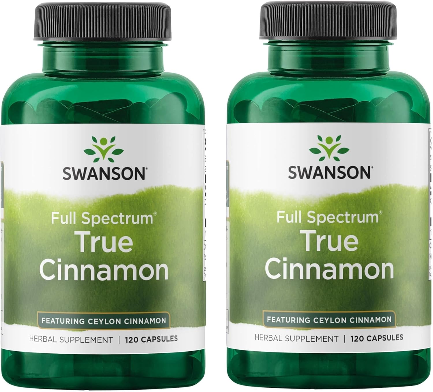 2 Pack Swanson Full Spectrum True Cinnamon Herbal Supplement Capsules - 120 Capsules, 300mg Each