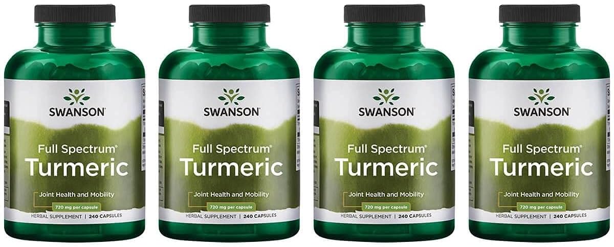 2 Pack Swanson Full Spectrum Turmeric Capsules - Joint, Digestion, Liver Support - Curcumin Supplement - 480 Capsules Total