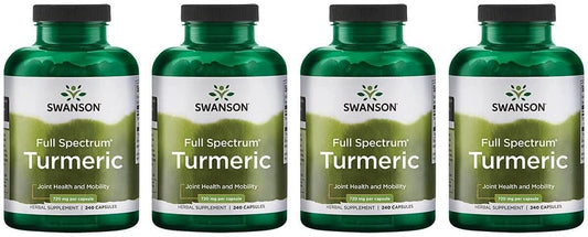 2 Pack Swanson Full Spectrum Turmeric Capsules - Joint, Digestion, Liver Support - Curcumin Supplement - 480 Capsules Total