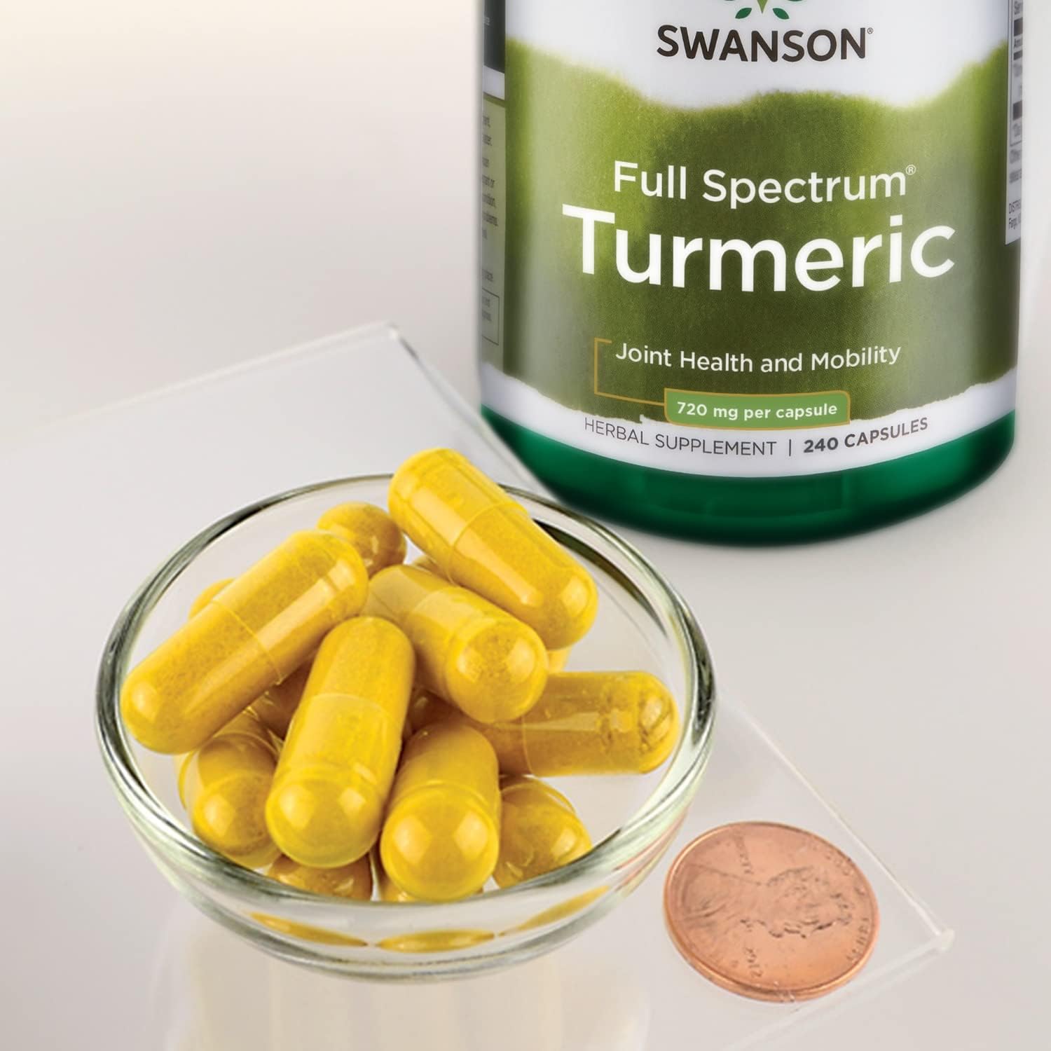 2 Pack Swanson Full Spectrum Turmeric Capsules - Joint, Digestion, Liver Support - Curcumin Supplement - 480 Capsules Total