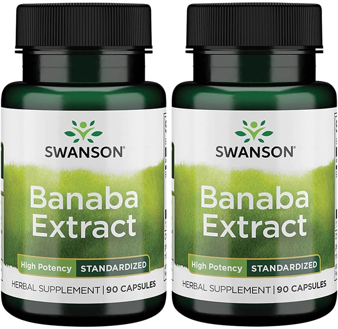 2 Pack Swanson High Potency Banaba Extract Capsules for Healthy Blood Glucose Levels - Herbal Supplement for Daily Health Maintenance