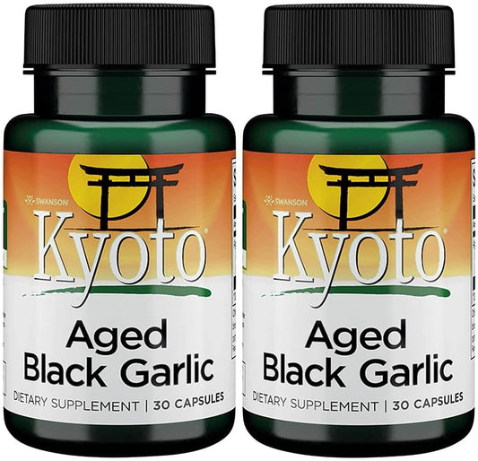 2 Pack Swanson Kyoto Aged Black Garlic Capsules - 650 mg, 30 Count