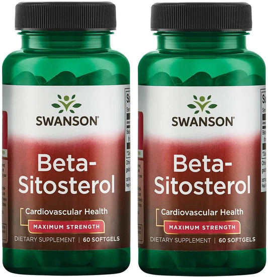 2 Pack Swanson Premium Brand Beta Sitosterol Plant Sterol Formula 60 Capsules 160mg