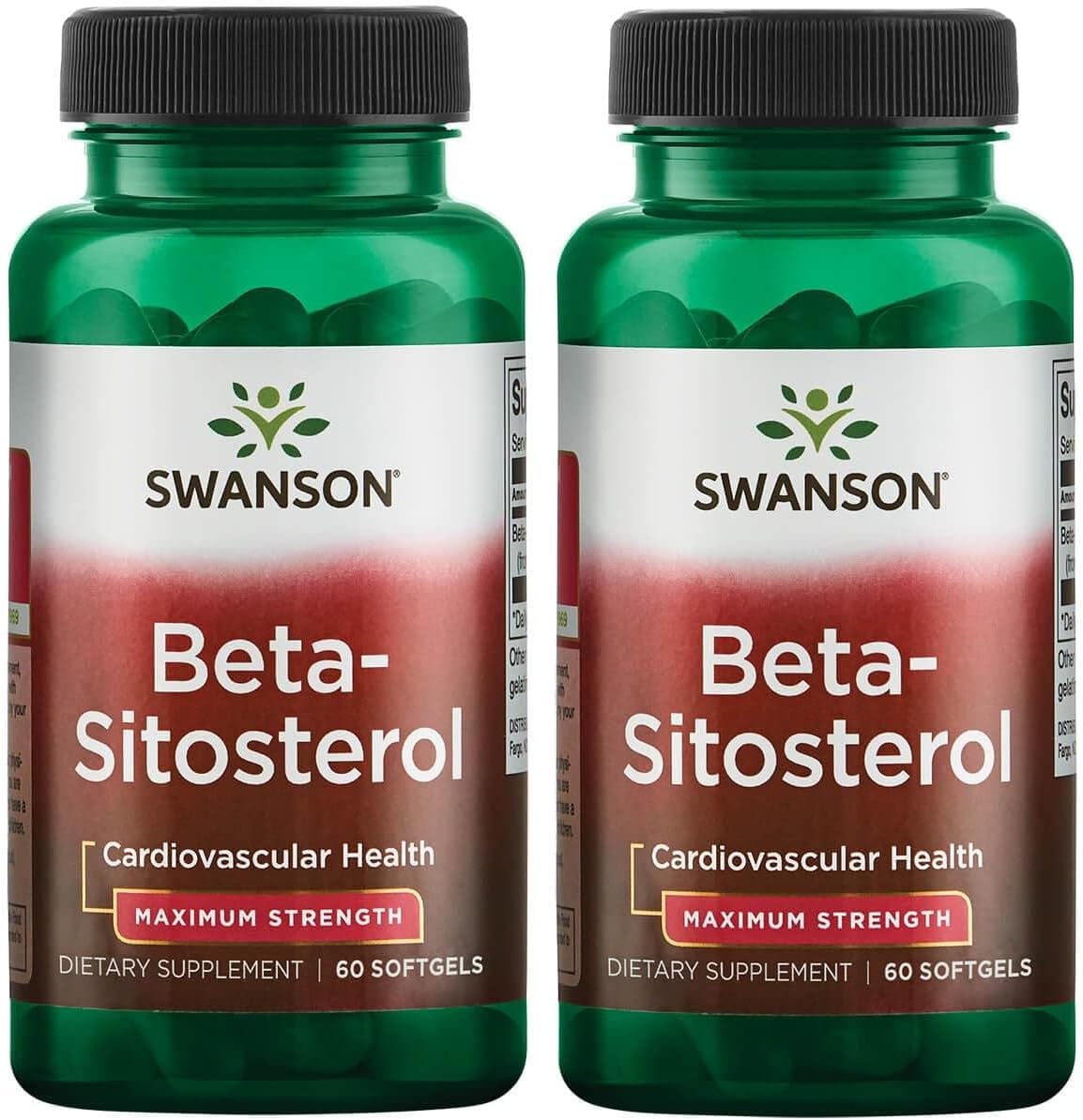 2 Pack Swanson Premium Brand Beta Sitosterol Plant Sterol Formula 60 Capsules 160mg