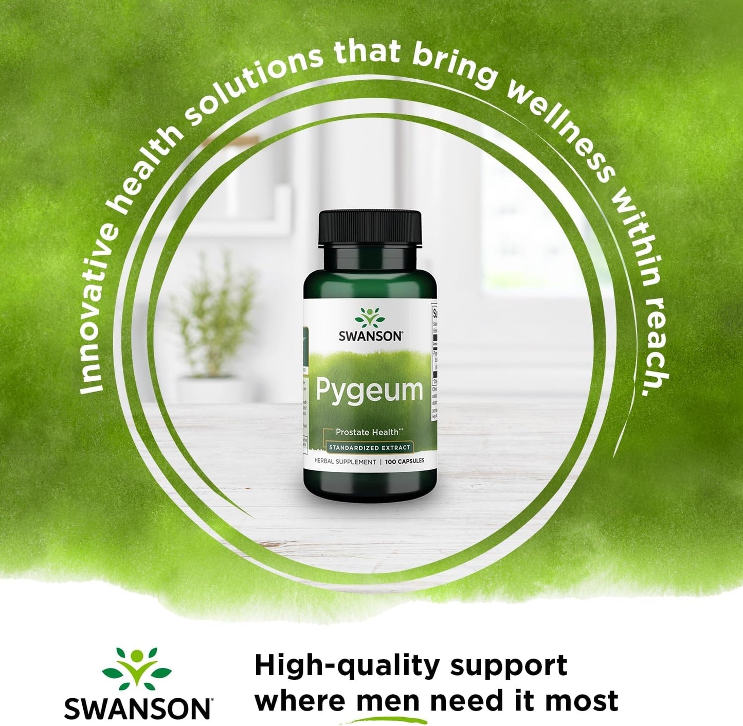 2 Pack Swanson Pygeum Capsules 125mg - Herbal Supplement for Men's Prostate, Bladder, and Urinary Tract Health - Male Health Support Formula
