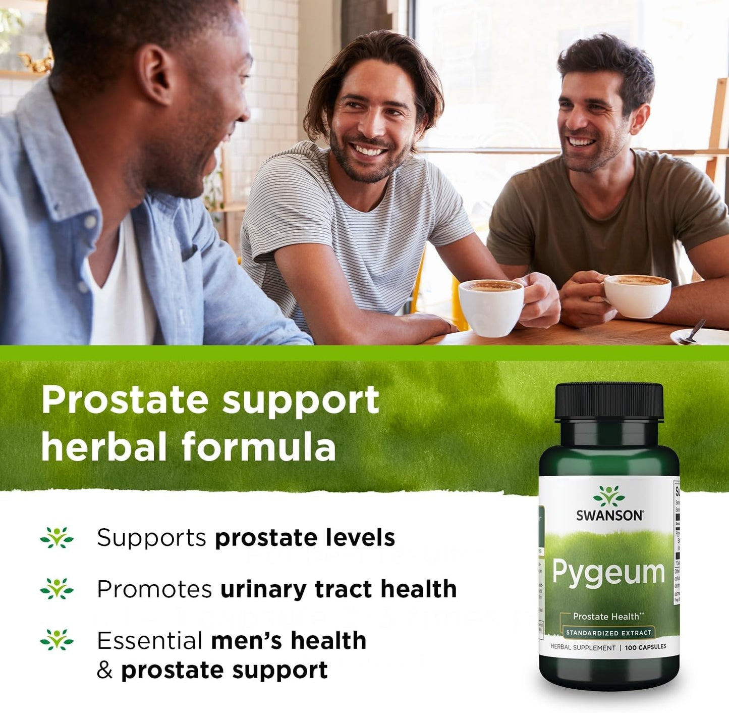 2 Pack Swanson Pygeum Capsules 125mg - Herbal Supplement for Men's Prostate, Bladder, and Urinary Tract Health - Male Health Support Formula