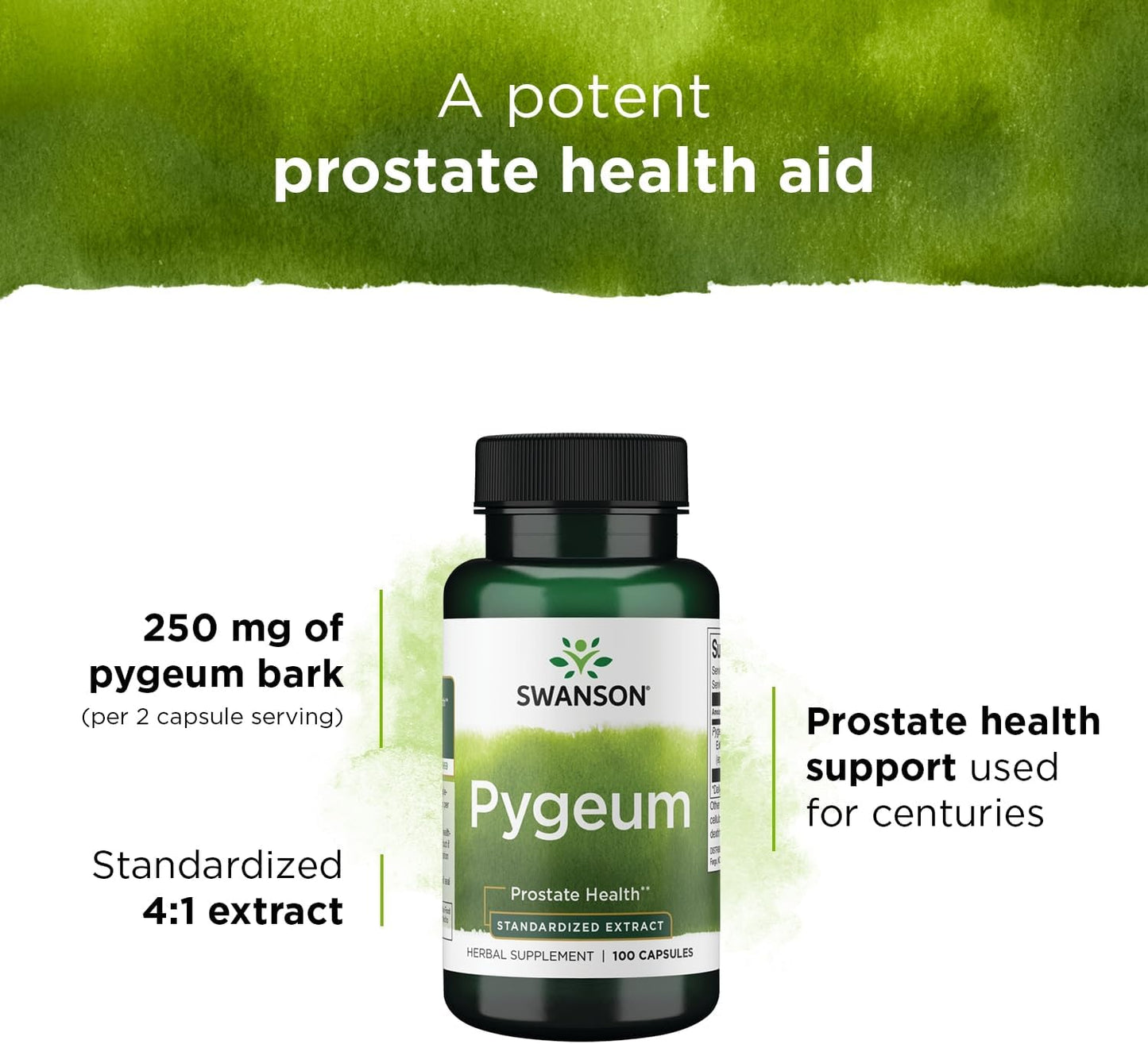 2 Pack Swanson Pygeum Capsules 125mg - Herbal Supplement for Men's Prostate, Bladder, and Urinary Tract Health - Male Health Support Formula