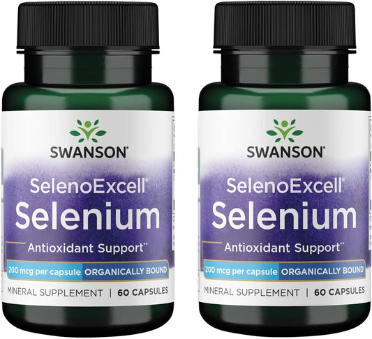 2 Pack Swanson Selenoexcell Selenium 200 mcg 60 Capsules - Antioxidant Supplement