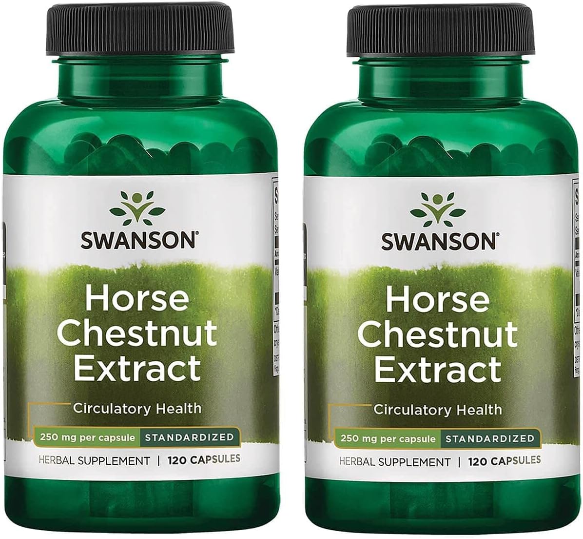 2 Pack Swanson Standardized Horse Chestnut 22% Aescin 250mg 120 Capsules