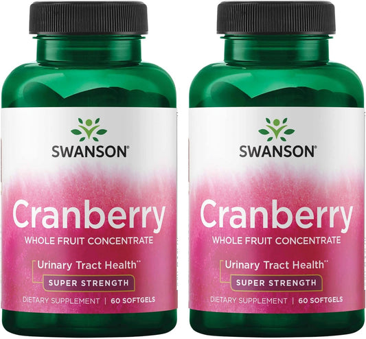 2 Pack Swanson Super Strength Cranberry Whole Fruit Concentrate Sgels - 420mg