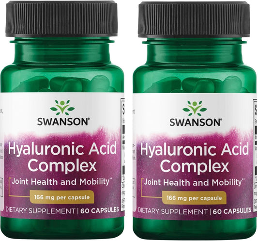 2 Pack Swanson Ultra Hyaluronic Acid Complex 166 mg 60 Capsules - Joint Support Supplement
