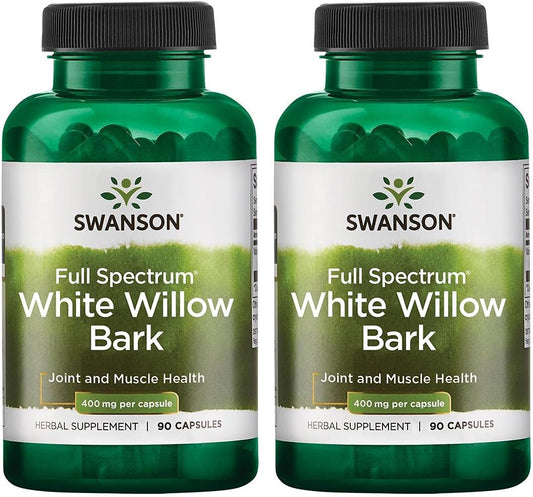 2 Pack Swanson White Willow Bark Capsules - 400mg, 90 Count