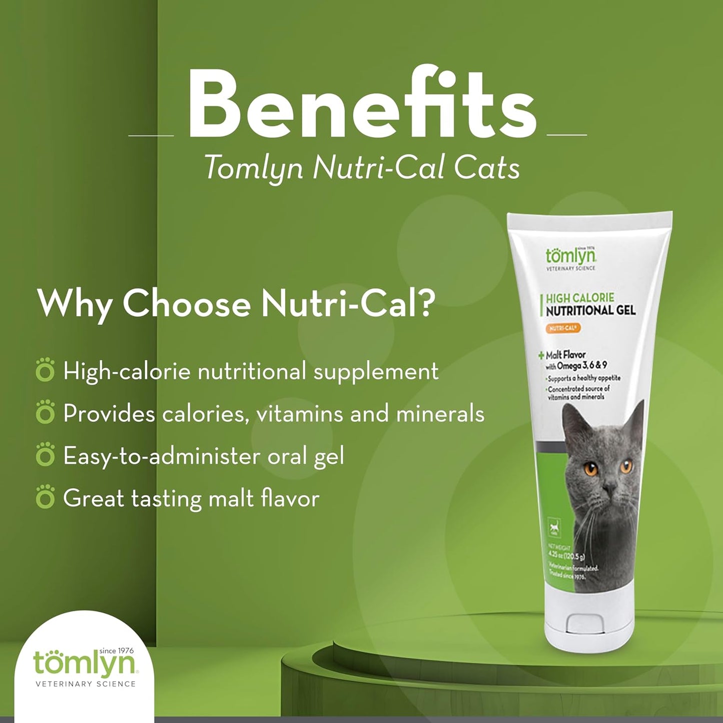 2-Pack TOMLYN Nutri-Cal for Cats High Calorie Dietary Supplement, 4.25-Ounce Tube - 2 Pack