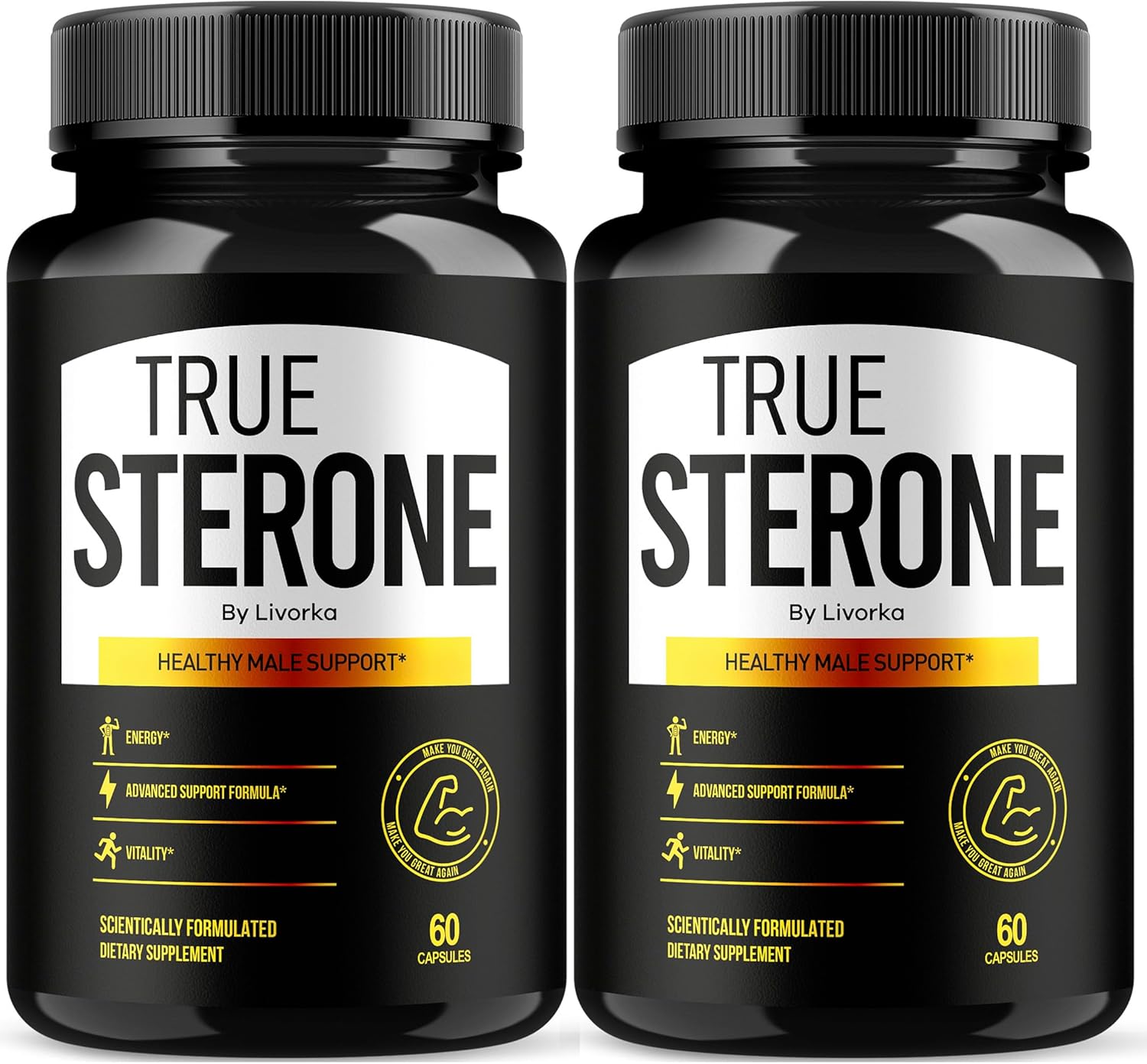 2 Pack True Sterone Pills - Advanced Formula with 120 Capsules for 2 Months - TrueSterone Vitamin Capsules & Reviews