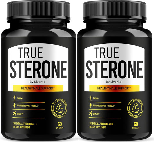 2 Pack True Sterone Pills - Advanced Formula with 120 Capsules for 2 Months - TrueSterone Vitamin Capsules & Reviews