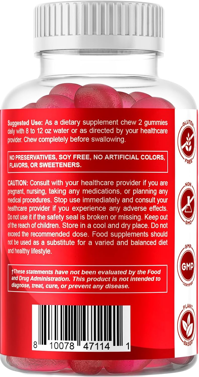 2 Pack Vegan Cranberry Gummies for Women Urinary Tract Health - D-Mannose, Probiotic, Vitamin C - 50X Concentrate Extract - 60 Count - Non-GMO, Gluten Free