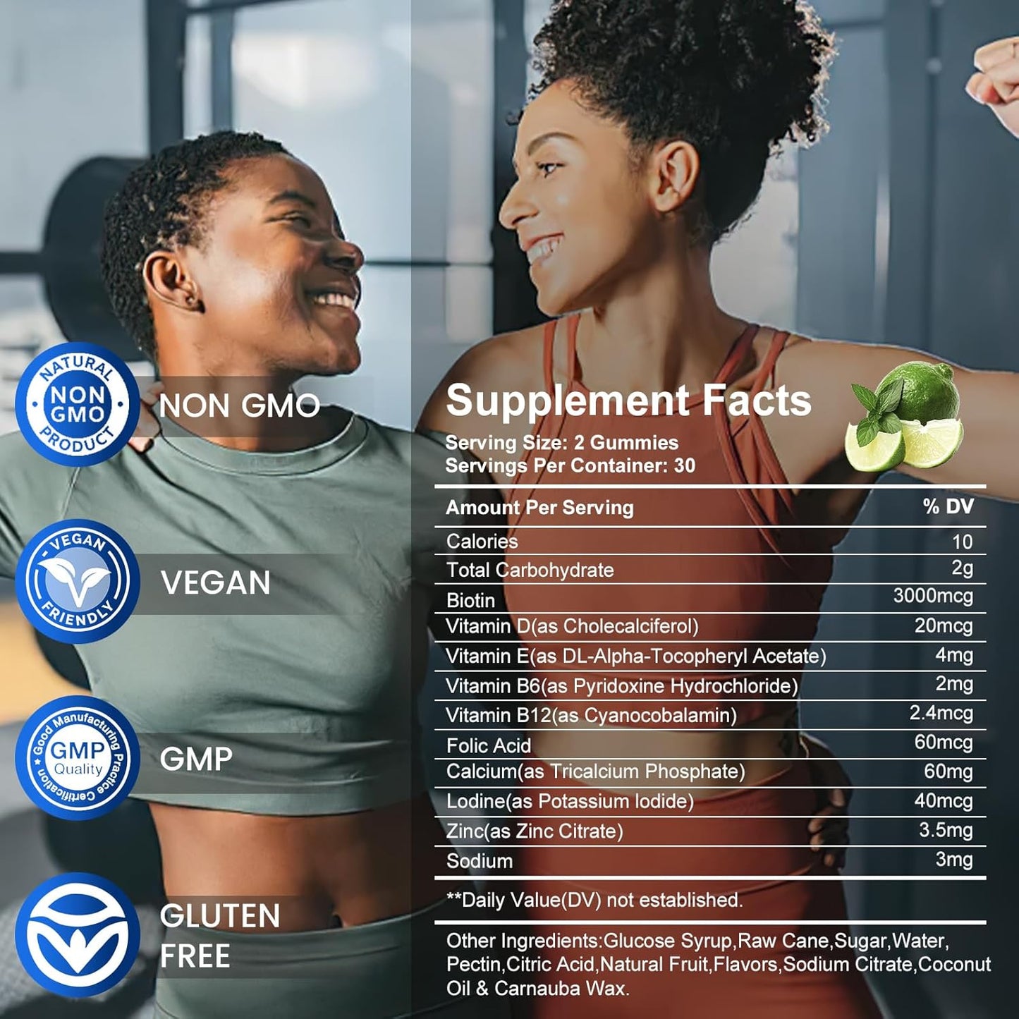 2-Pack Vitaluxy Hair Skin and Nails Gummies with High Potency Vitamins for Women, Men & Kids - Biotin Gummies for Hair Growth, Skin, and Nails - Includes Vitamin D, E, B16, and B12