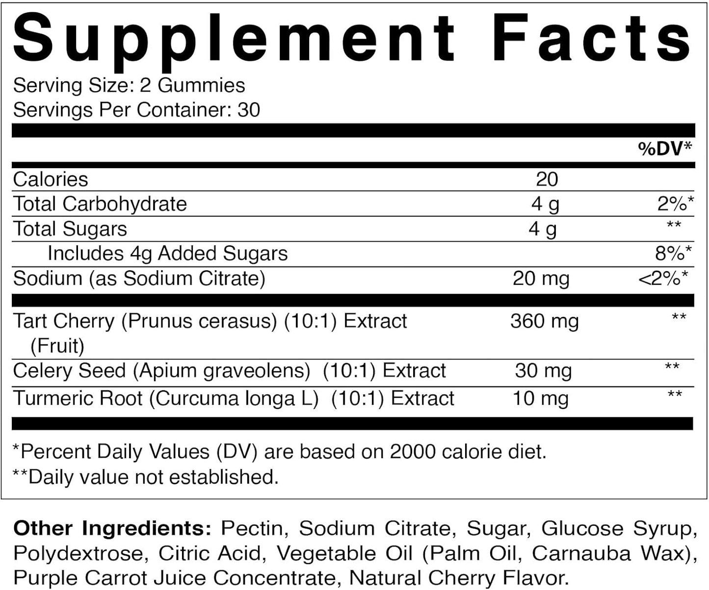 2 Pack Vitamatic Tart Cherry & Celery Seed Gummies - 10X Concentrate Extract - Uric Acid Cleanse for Joint Comfort & Sleep