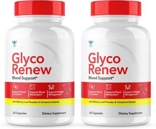 2 Pack Vitamin Evo Glyco Renew Blood Support Supplement - Original Formula Glycogen Clean Advanced Strength Capsules with Natural Ingredients