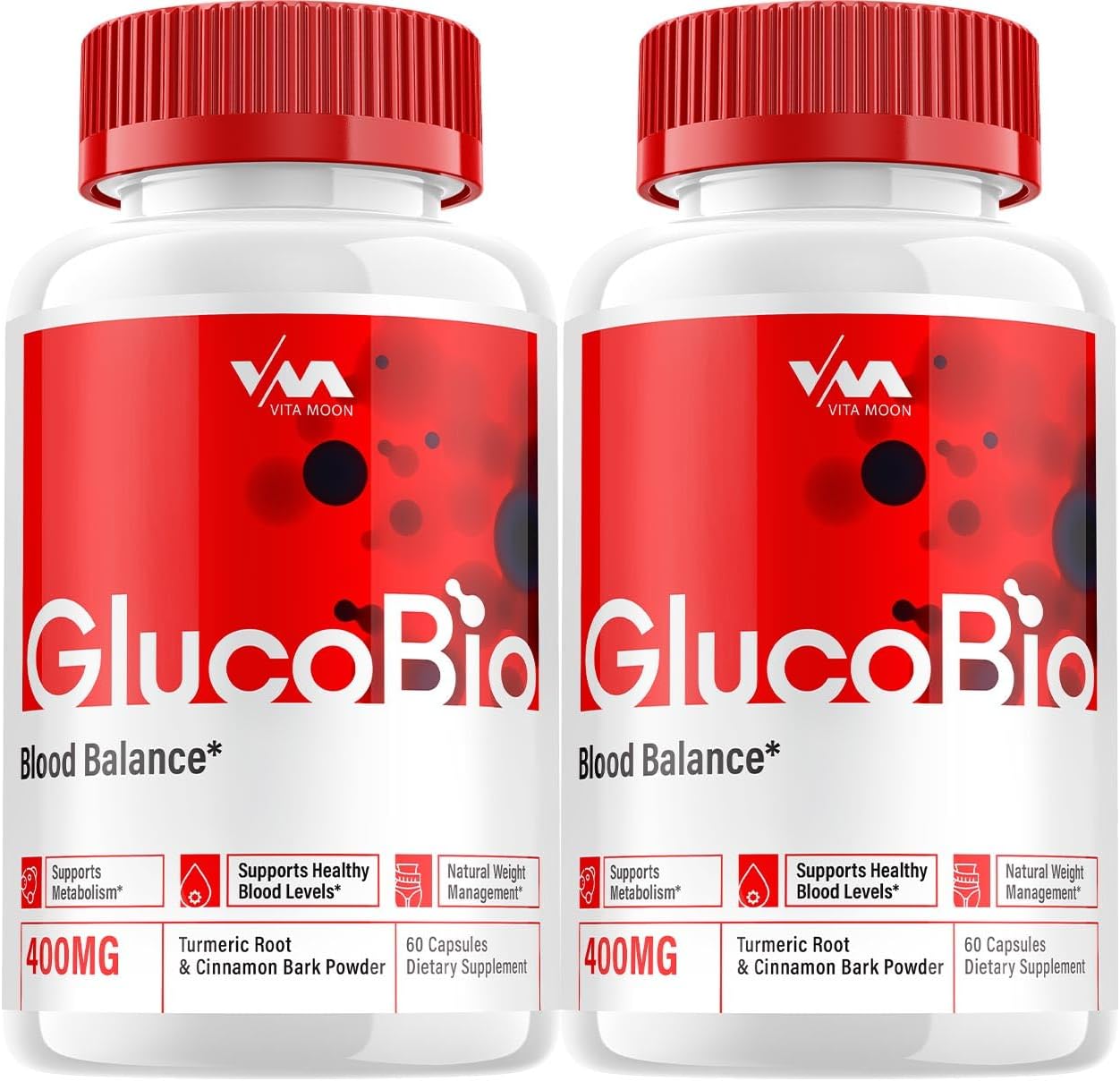 2 Pack Vitamoon Gluco Bio Healthy Vitamin Support Supplement - Advanced Formula Maximum Strength Reviews, 120 Capsules