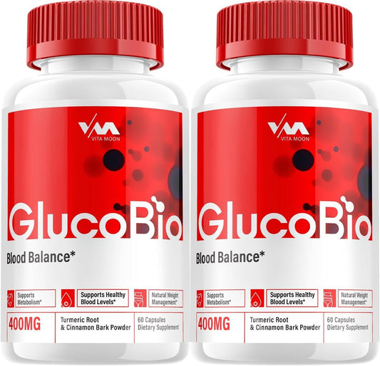 2 Pack Vitamoon Gluco Bio Healthy Vitamin Support Supplement - Advanced Formula Maximum Strength Reviews, 120 Capsules