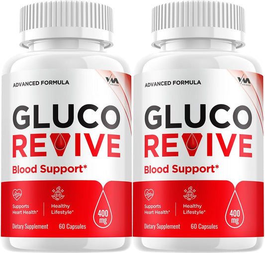 2 Pack Vitamoon GlucoRevive Supplement Capsules - Advanced Formula for Maximum Strength Glucose Support with Positive Reviews - 120 Capsules