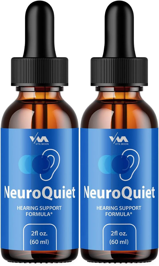 2 Pack Vitamoon NeuroQuiet Drops - Advanced Formula for Hearing Support, Cognitive Health, Wellness - 2 Month Supply