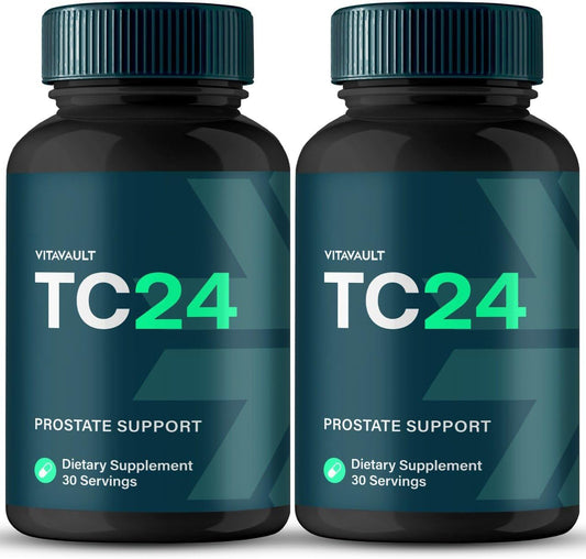 2 Pack Vitavault TC24 Prostate Health Supplement Capsules - Extra Strength All Natural Formula for Prostate Support