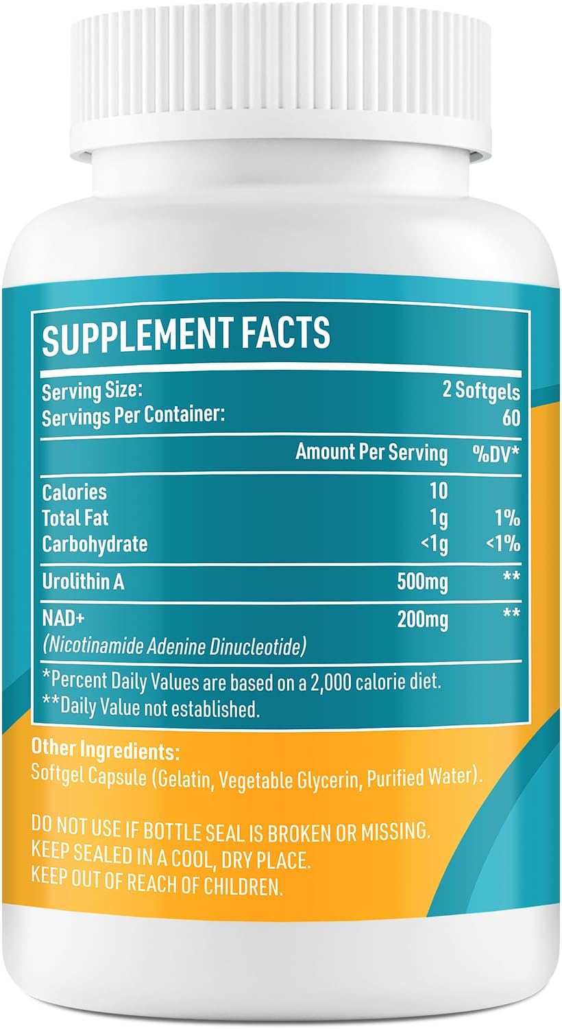 2 Pack Vivacityx Urolithin A 500mg and NAD+ 200mg High Absorption Supplement