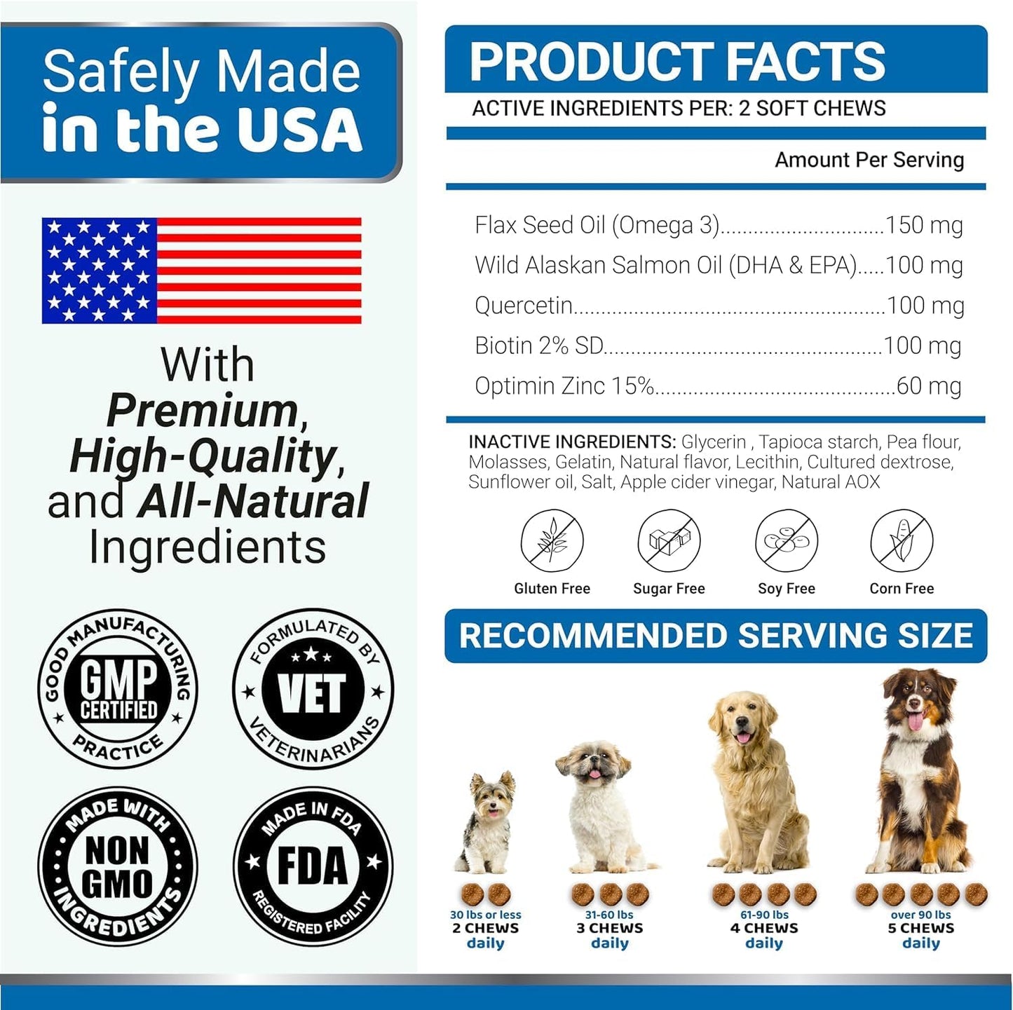 2 Pack YUMA'S Omega 3 Fish Oil Chews for Dogs - Skin & Coat Supplement - Dry Itchy Skin Relief - Allergy Support & Anti-Shedding - Salmon & Chicken Flavor - 170 Treats