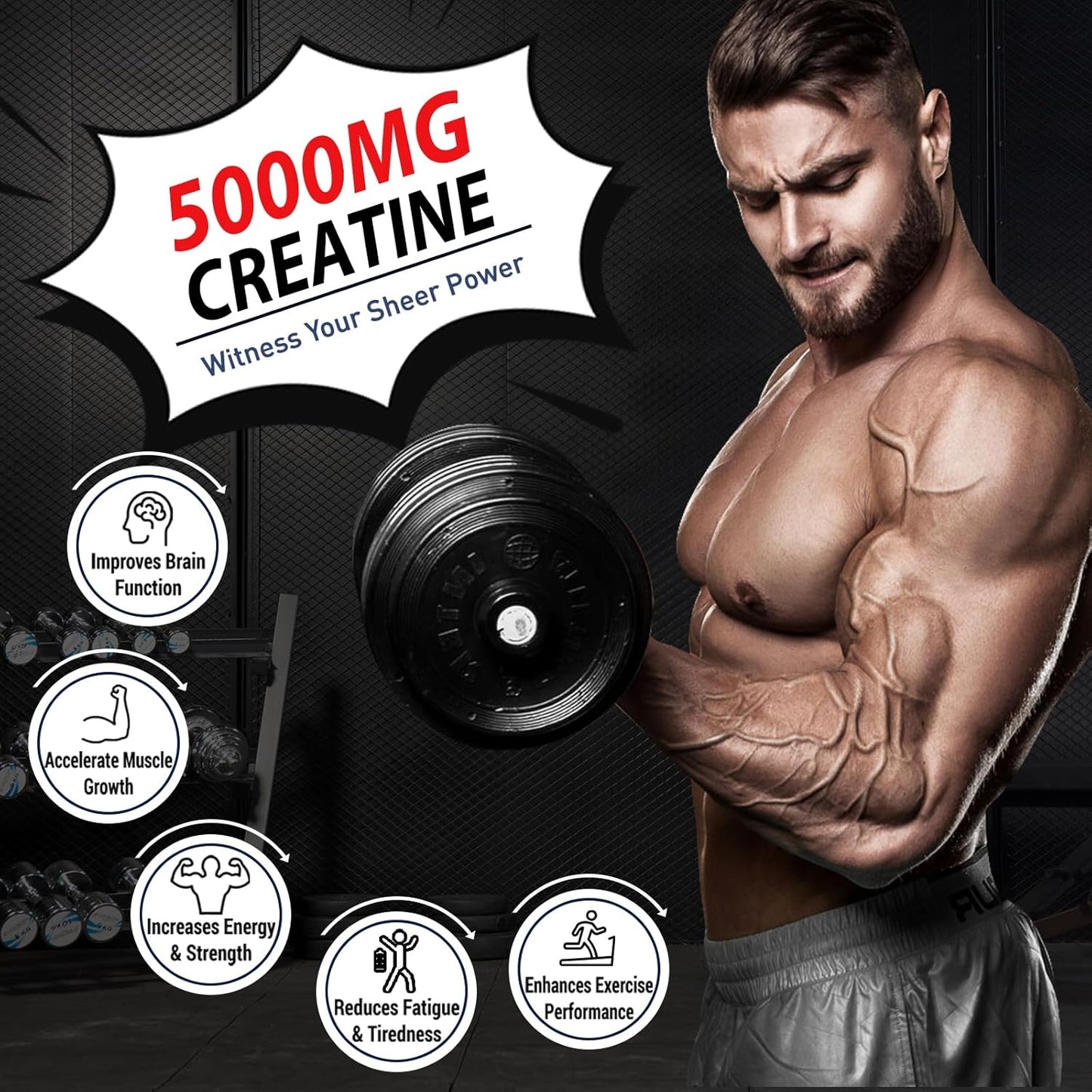2 Pack Zetelixia Creatine Monohydrate Gummies for Men & Women, Enhanced with BCAA, Vitamin B12, Taurine - Muscle Support & Energy Boost - Vegan, Sugar Free - 120 Count