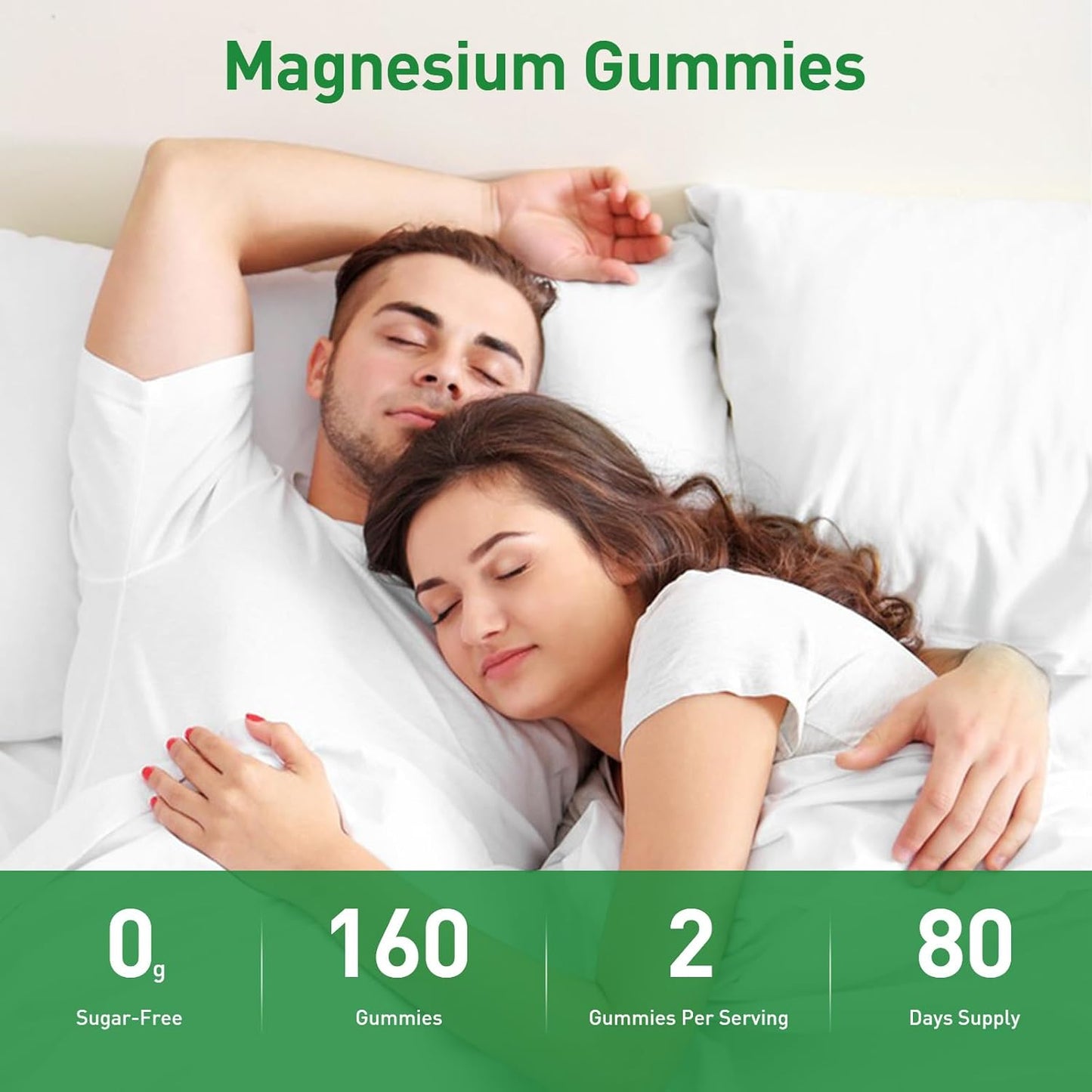 2 Packs DUCRKACS Magnesium Glycinate Gummies 400mg - High Absorption Supplement for Adults & Kids - Calm Sleep & Stress Relief Gummies, Sugar Free - 160 Gummies