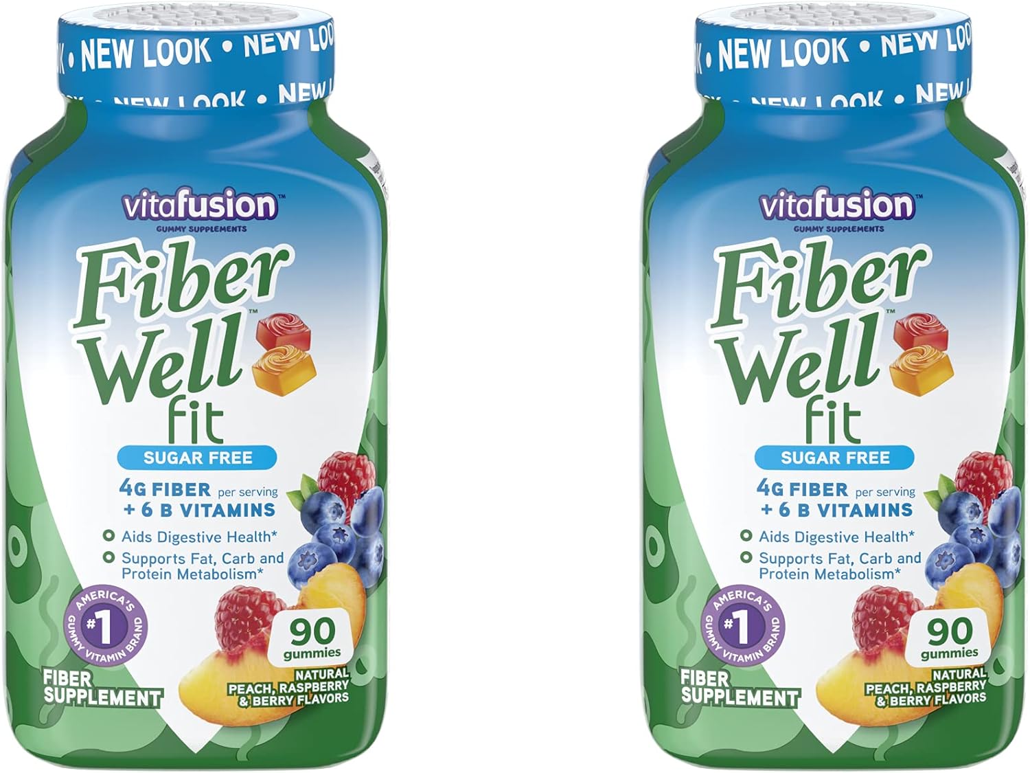 2 Packs of 90ct Vitafusion Fiber Well Fit Sugar Free Gummies